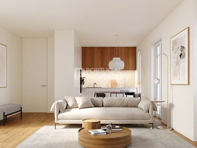 Современная двухкомнатная квартира в центре Порту