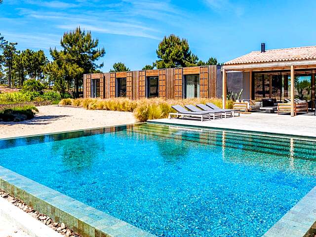 Sleek contemporary luxury retreat with pool