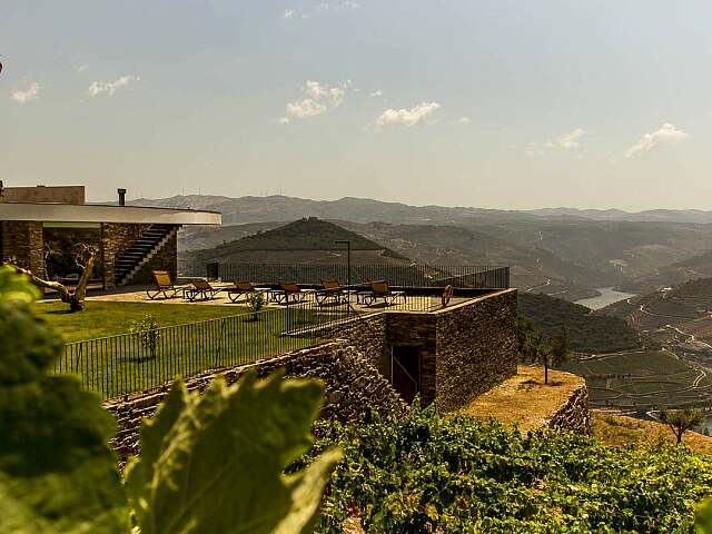 Vineyard Home Flying High over the Douro River